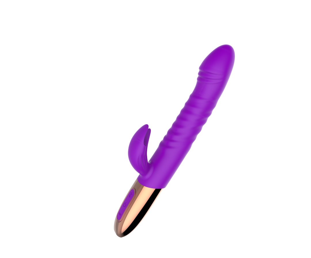 Lila Vibrator mit goldenen Akzenten