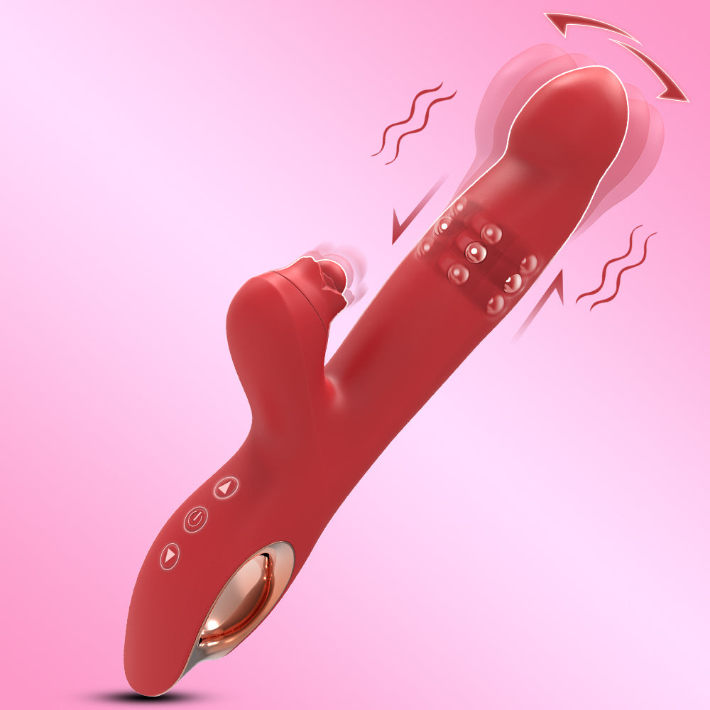 Roter Vibrator mit Funktionen