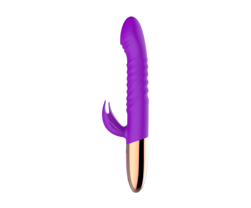 Lila Vibrator mit Klitoris-Stimulator