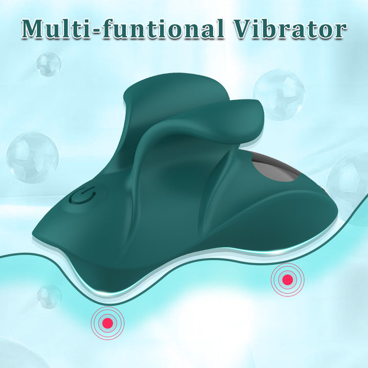 Grüner, multifunktionaler Vibrator, Nahaufnahme