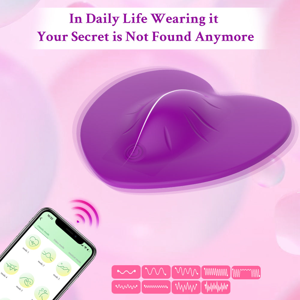 Lila Herzform, Smartphone, Wellenmuster