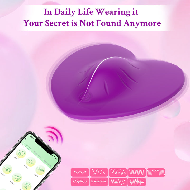 Lila Herzform, Smartphone, Wellenmuster