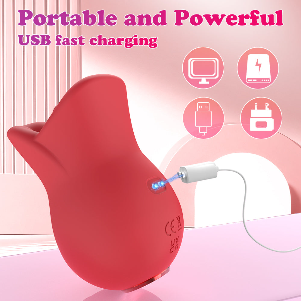 Rotes Sexspielzeug mit USB-Ladekabel