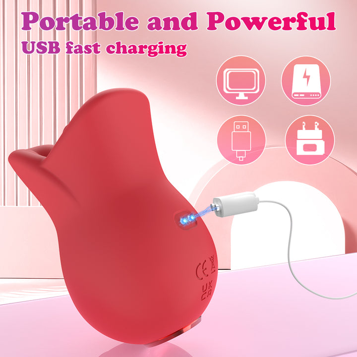 Rotes Sexspielzeug mit USB-Ladekabel