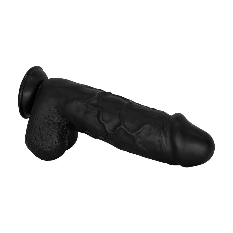Schwarzer Dildo mit Saugnapf