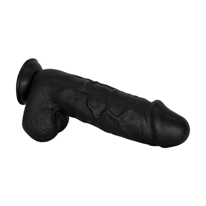 Schwarzer Dildo mit Saugnapf