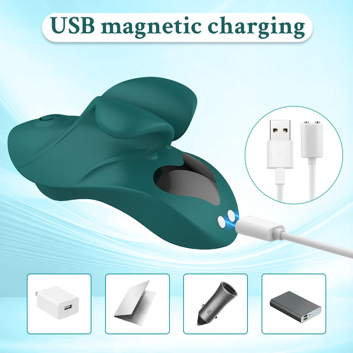 Grünes Sexspielzeug mit USB-Ladekabel