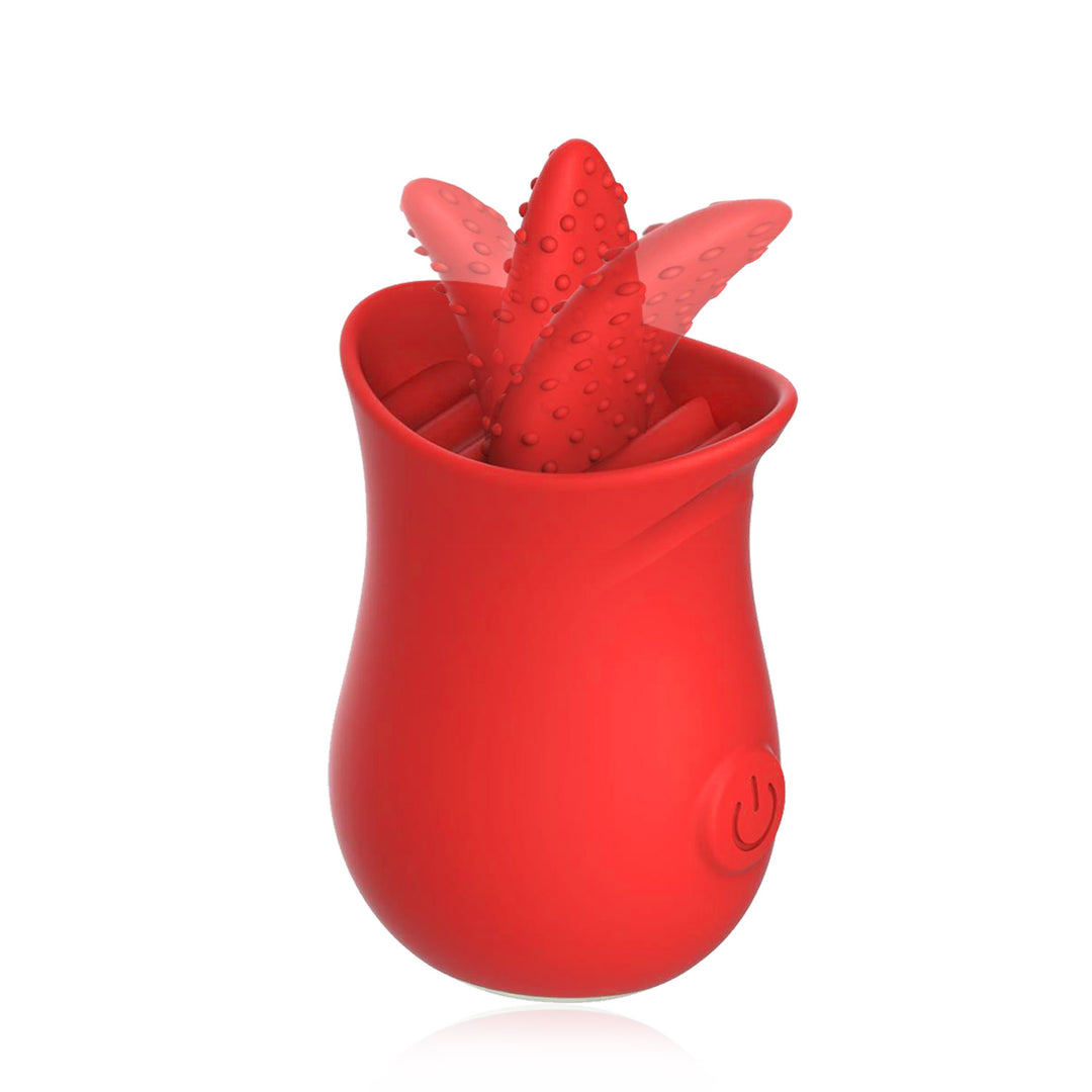 Roter Silikon-Vibrator in Blumenform