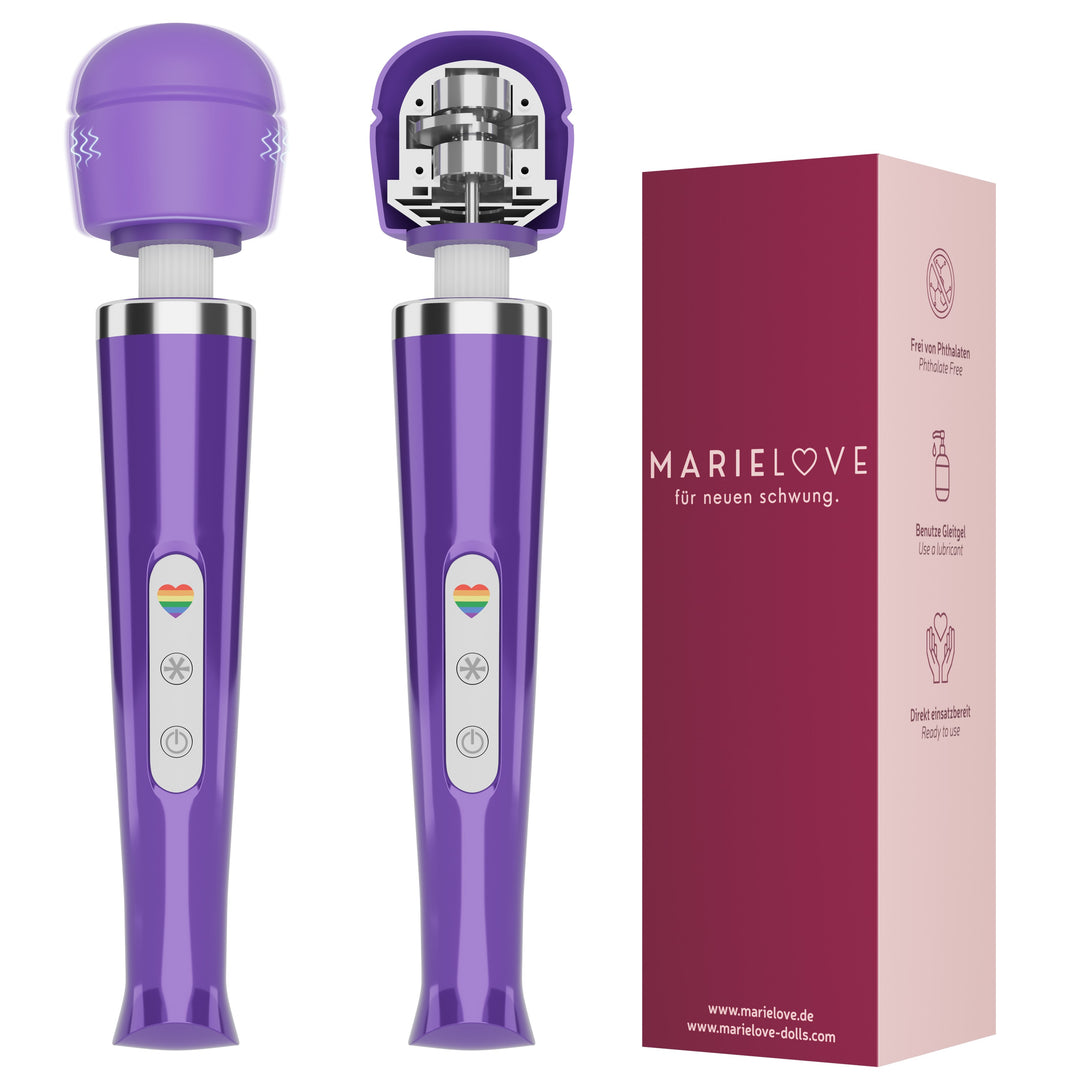 Lila Vibrator mit Verpackung