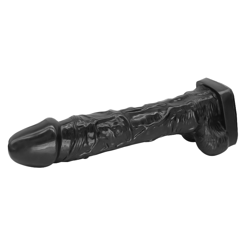 Schwarzer Dildo mit Saugnapf