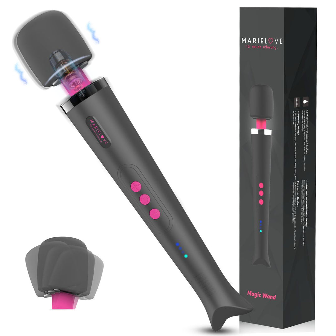 Schwarzer Vibrator mit Verpackung