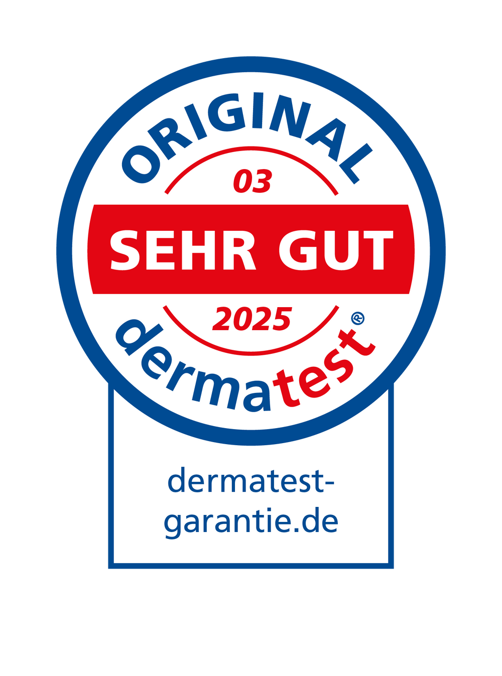 Dermatest-Siegel "Sehr Gut" 2025