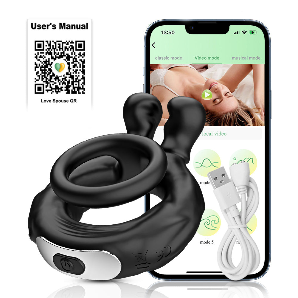 Schwarzer Vibrationsring mit Smartphone