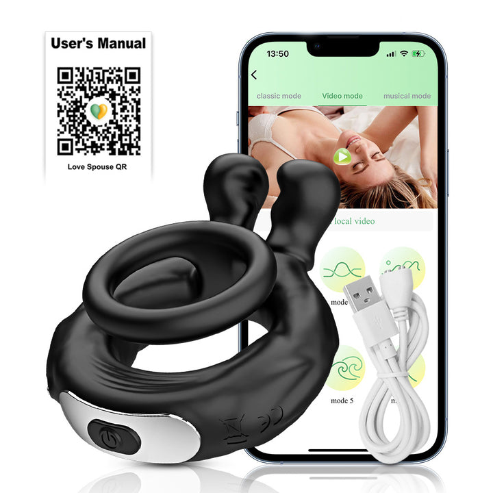 Schwarzer Vibrationsring mit Smartphone