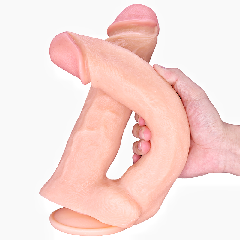 33cm Doppel Dildo no Vibrator Sex Toy Saugnapf Penis Anal PVC 3D Adern Hoden