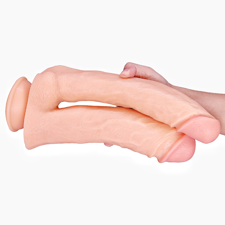 33cm Doppel Dildo no Vibrator Sex Toy Saugnapf Penis Anal PVC 3D Adern Hoden