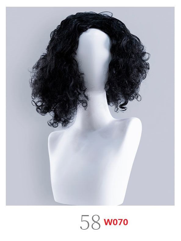 Mannequin-Kopf mit schwarzer Lockenperücke