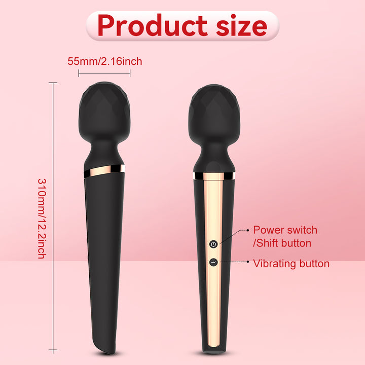 Vibrator mit Größenangaben und Knöpfen