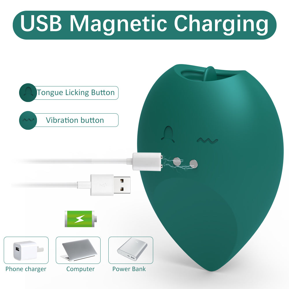 Grünes Sexspielzeug mit USB-Ladekabel