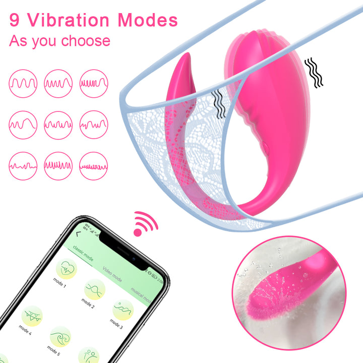 Rosa Vibrator mit Smartphone-Steuerung