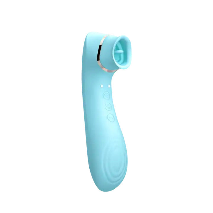Blauer Vibrator mit Saugfunktion