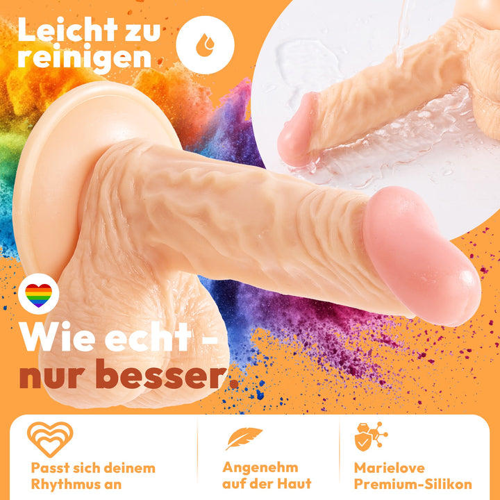 185mm Dildo no Vibrator Sex Toy Saugnapf Penis Anal PVC 3D Adern Hoden