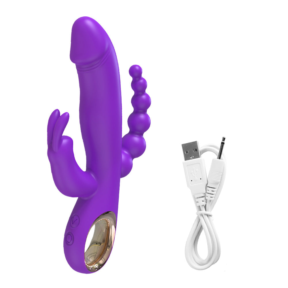 Lila Vibrator mit USB-Kabel