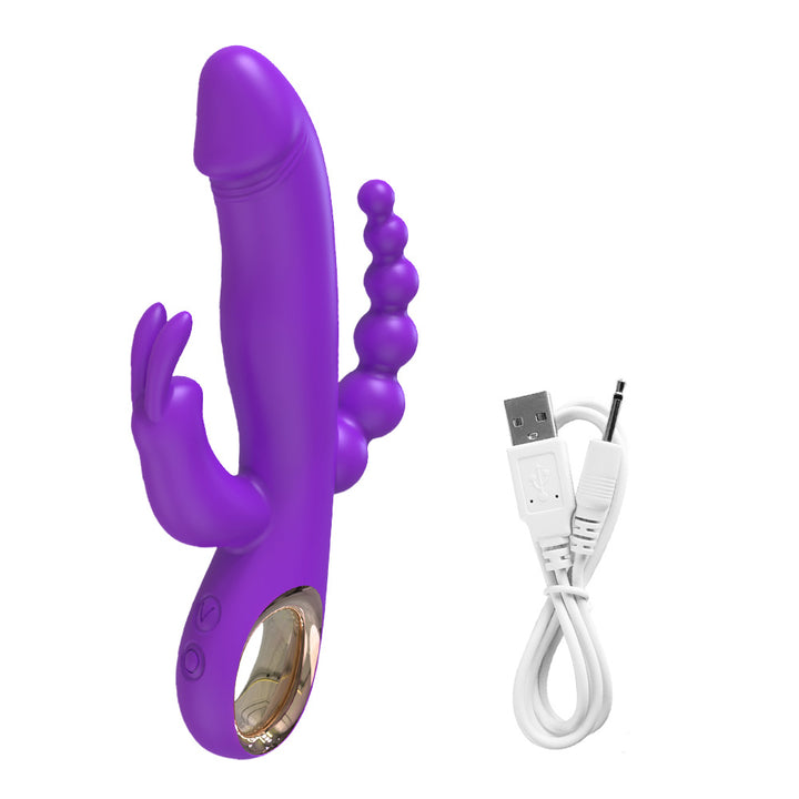 Lila Vibrator mit USB-Kabel