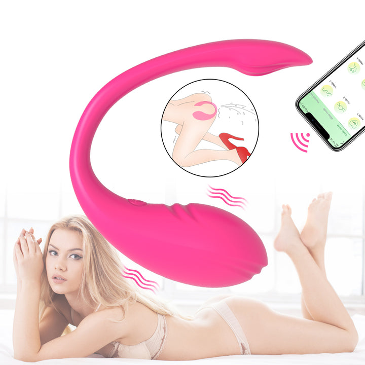 Pinke Sexspielzeug-Fernbedienung, Smartphone, Frau