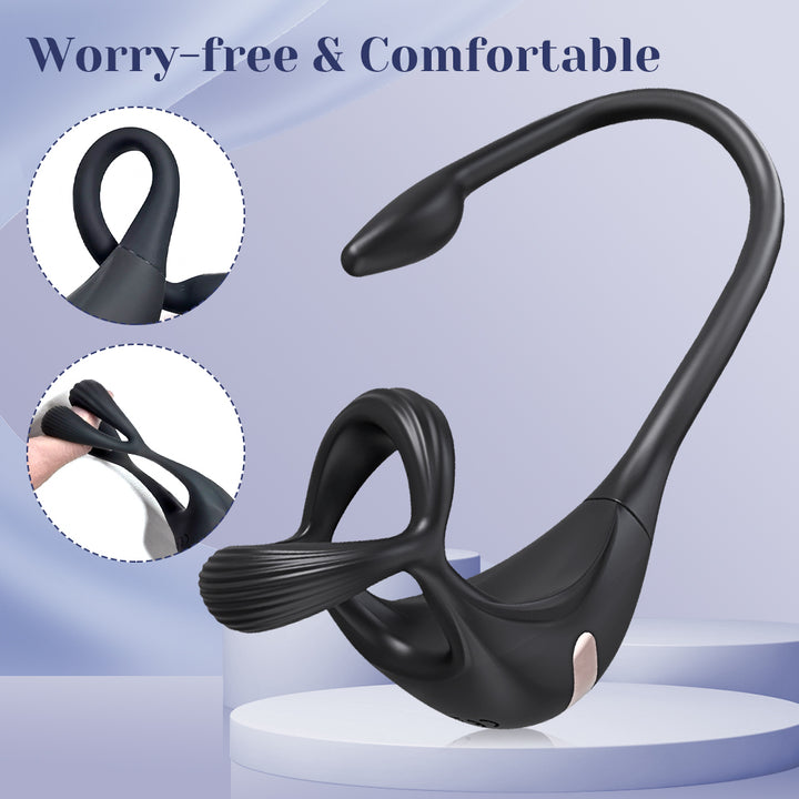 Schwarzes, ergonomisches Prostata-Massagegerät