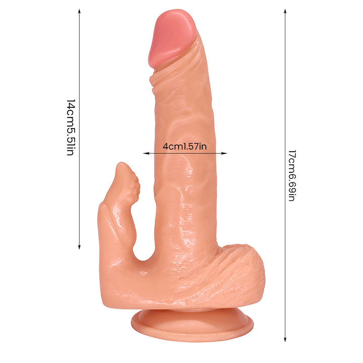 17cm Doppel Dildo no Vibrator Sex Toy Saugnapf Penis Anal PVC 3D Adern Hoden