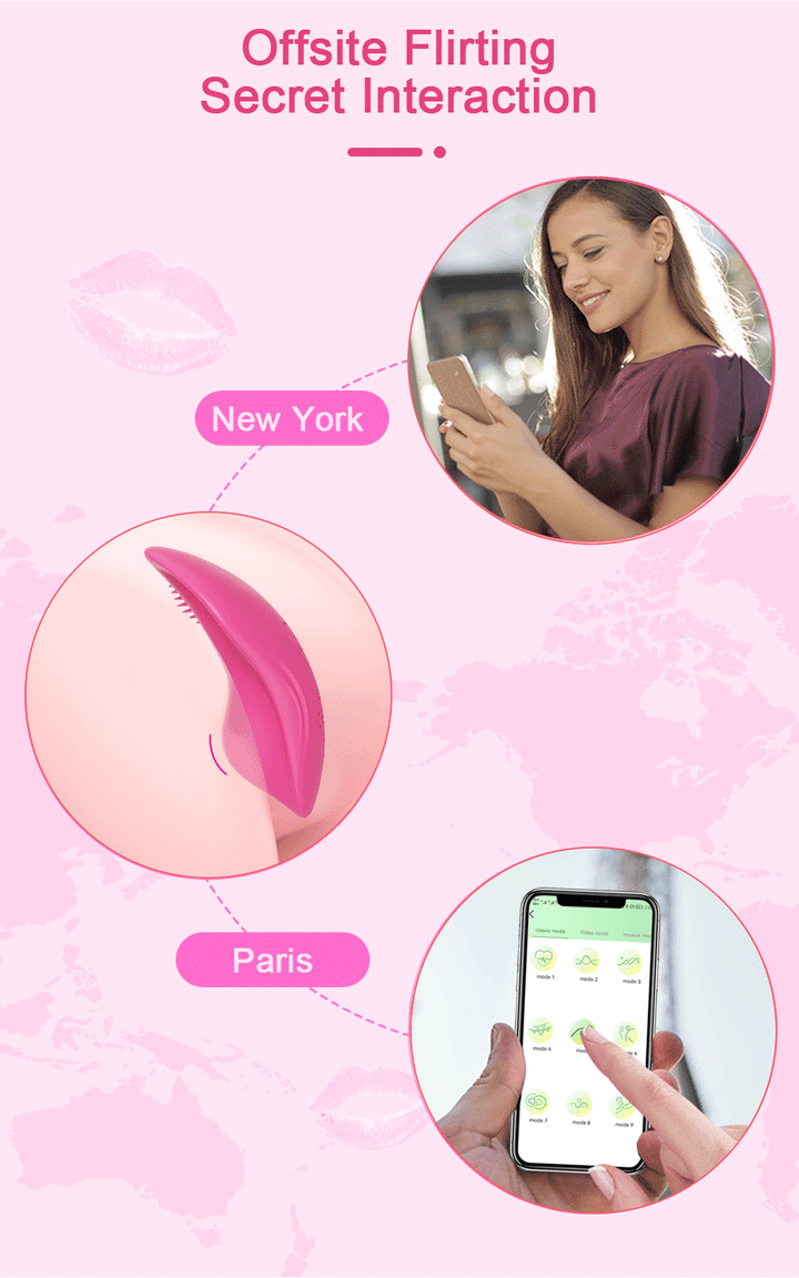 Frau benutzt interaktives Sexspielzeug-App