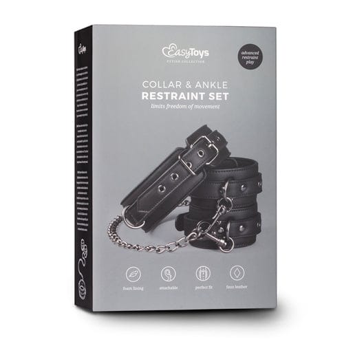 Easytoys Halsbänder Default Easytoys BDSM Halsband Lederhalsband mit Fußgelenkmanschetten diskret bestellen bei marielove