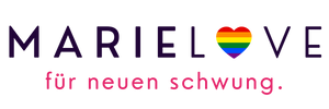 Logo mit Regenbogenherz und Text