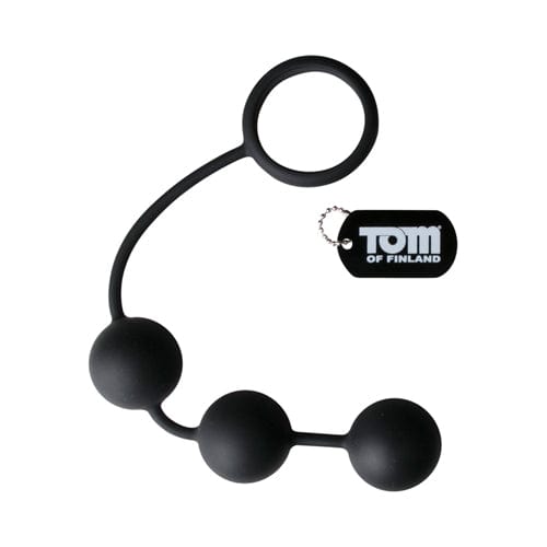 Tom of Finland Analketten Tom of Finland Analkette Tom-of-Finland-Silikoncockring mit 3 Gewichtskugeln diskret bestellen bei marielove
