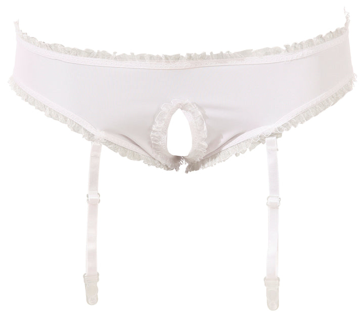 Weiße Strumpfhalter mit Öffnung