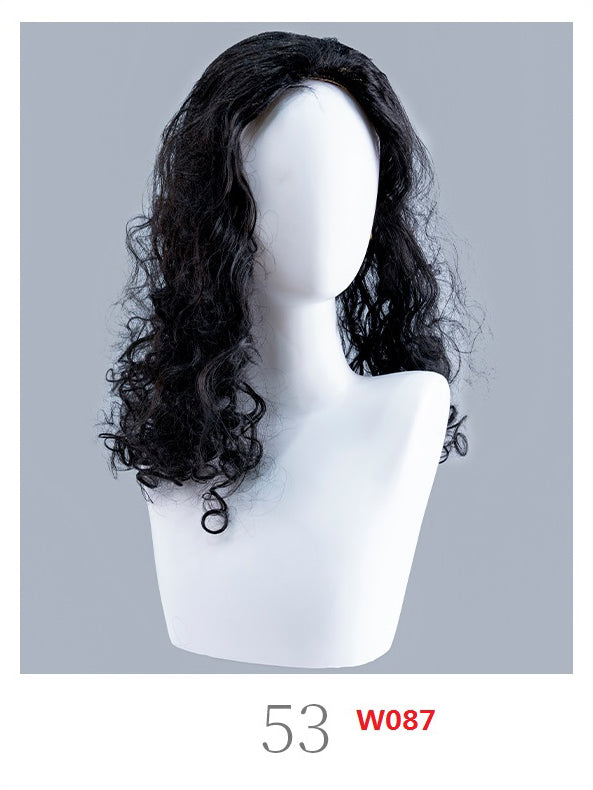 Mannequin-Kopf mit schwarzer Lockenperücke
