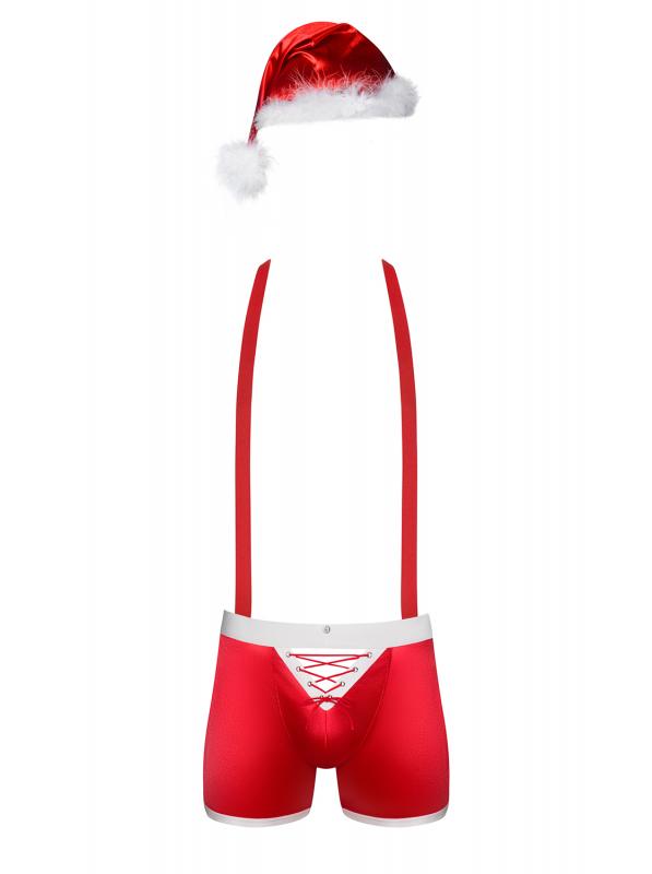 Rote Weihnachtsmann-Unterwäsche mit Mütze