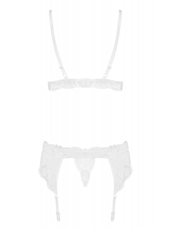 Weiße Spitzen-Dessous, Strumpfhalter