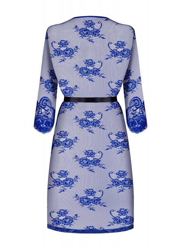 Blau-weiß gemustertes Kleid