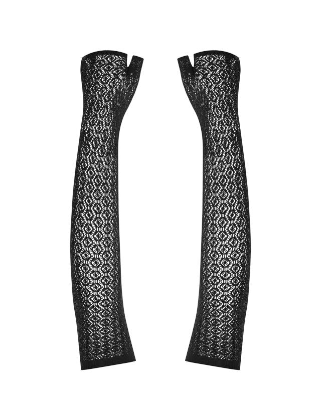 Schwarze Netz-Handschuhe
