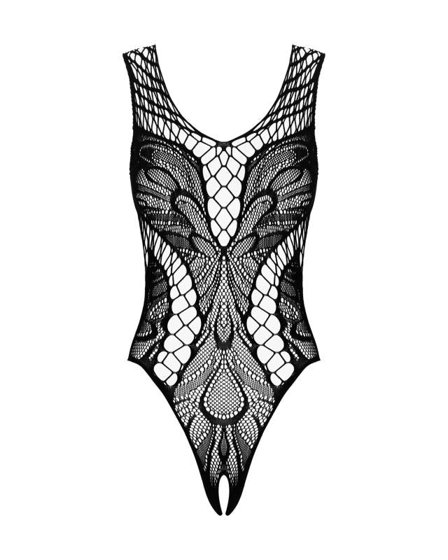 Schwarzer Spitzen-Body, Netzdesign